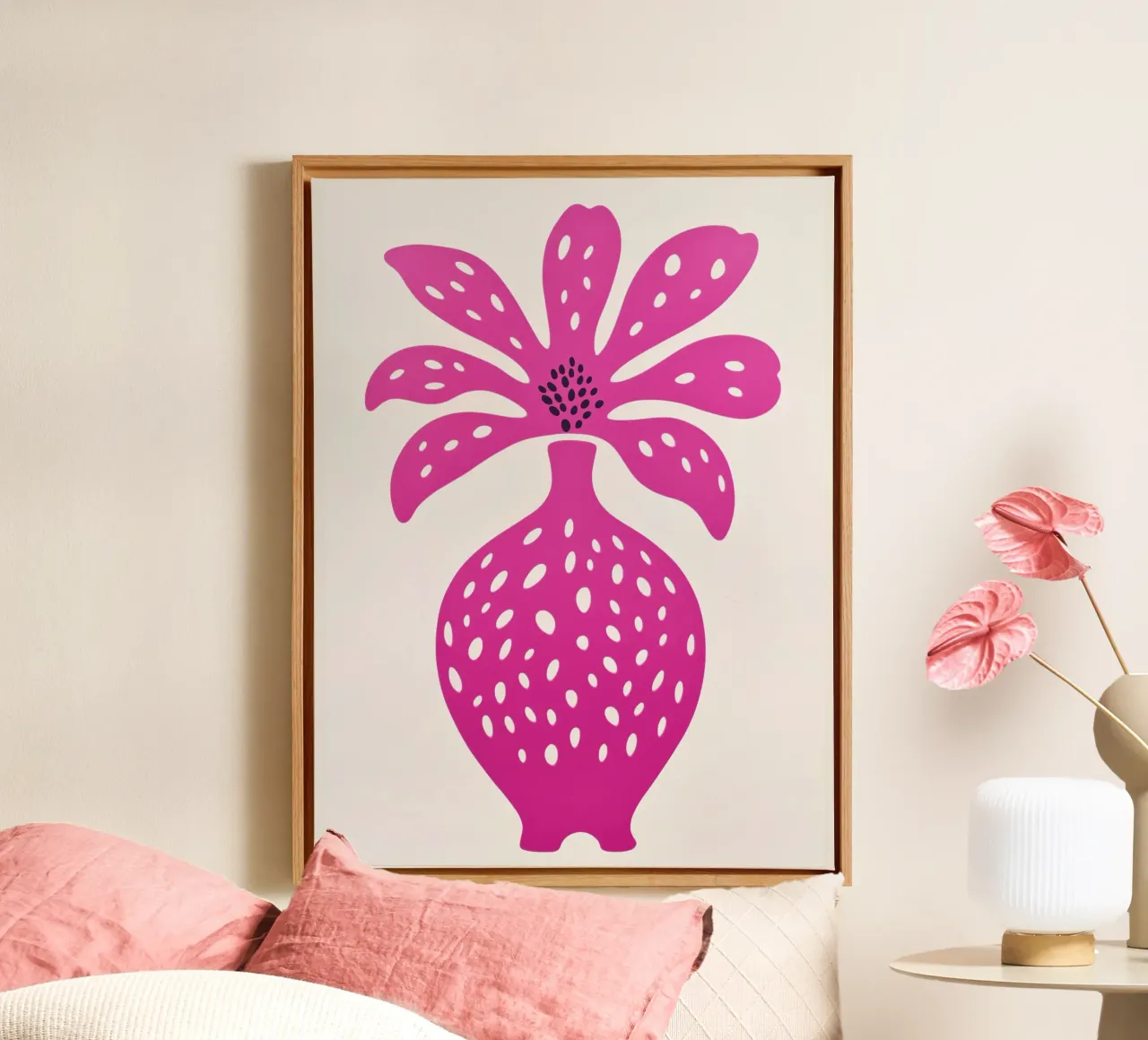 Vreemd orchideeënstilleven in roze canvas met Baklijst van Autofocus
