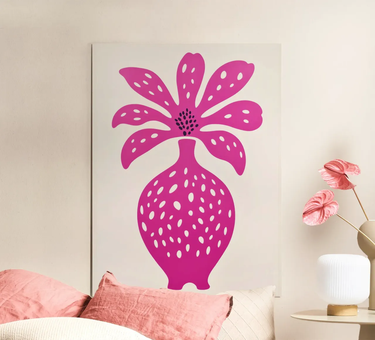Strana natura morta di orchidea in rosa poster con telaio in alluminio da Autofocus