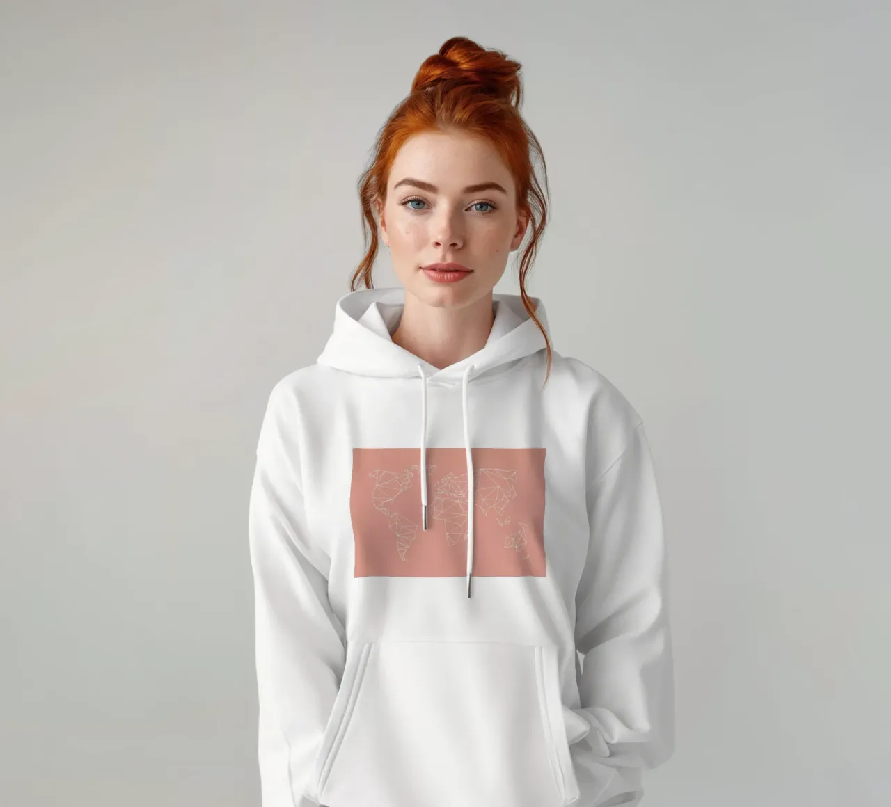 Geometrical World Blush felpa con cappuccio da Studio Nahili
