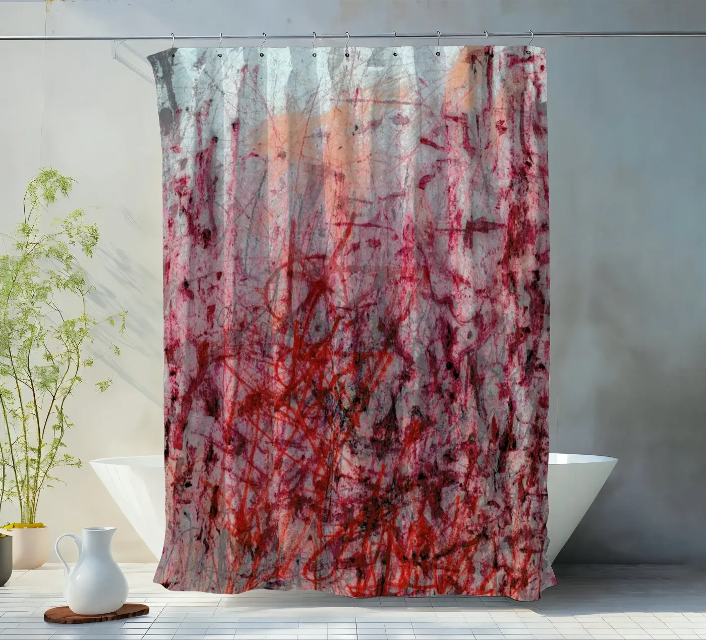 Falling shower curtain by József Gábos