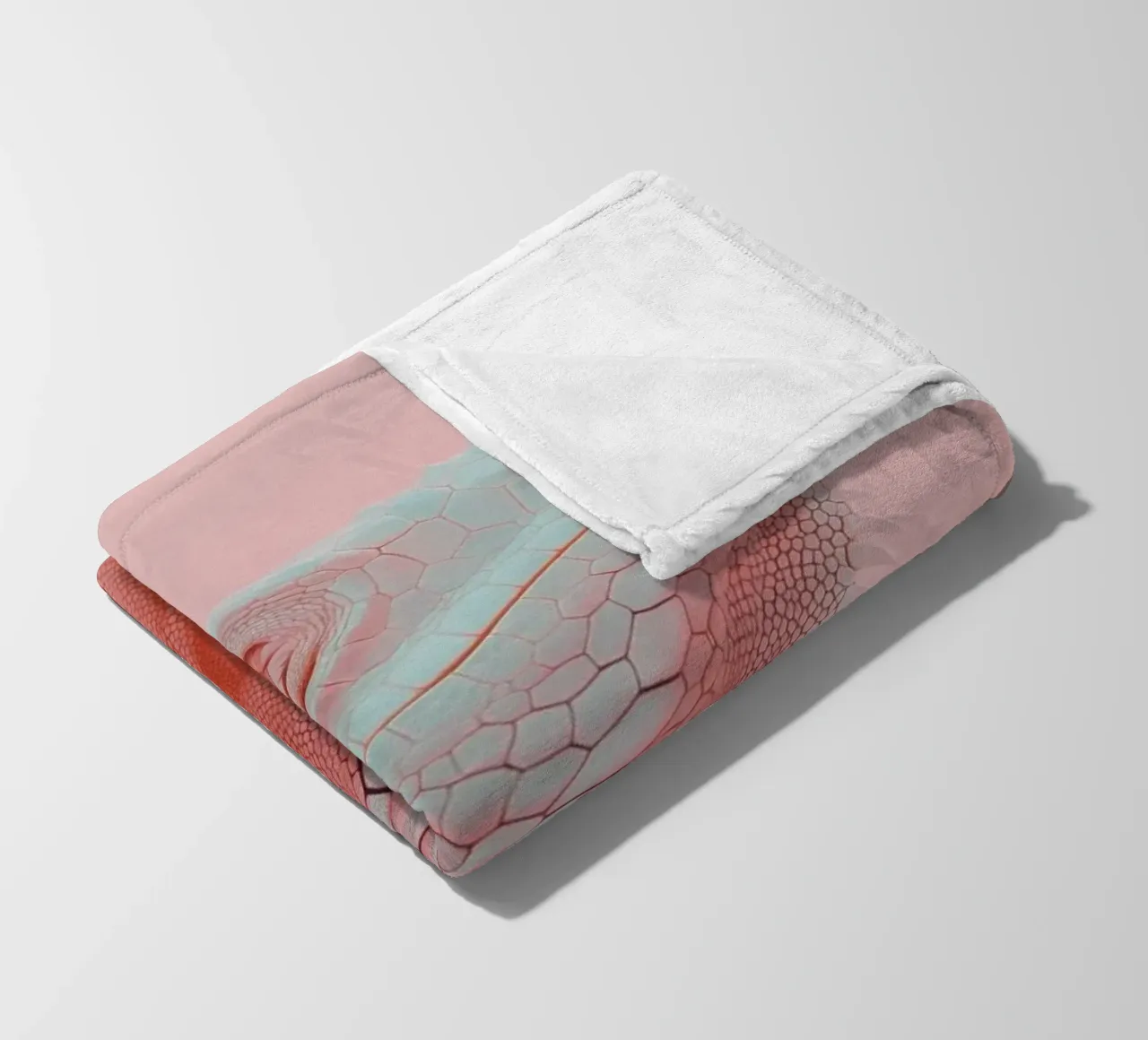 Pink iguana portrait fleece blanket by Carinaprint