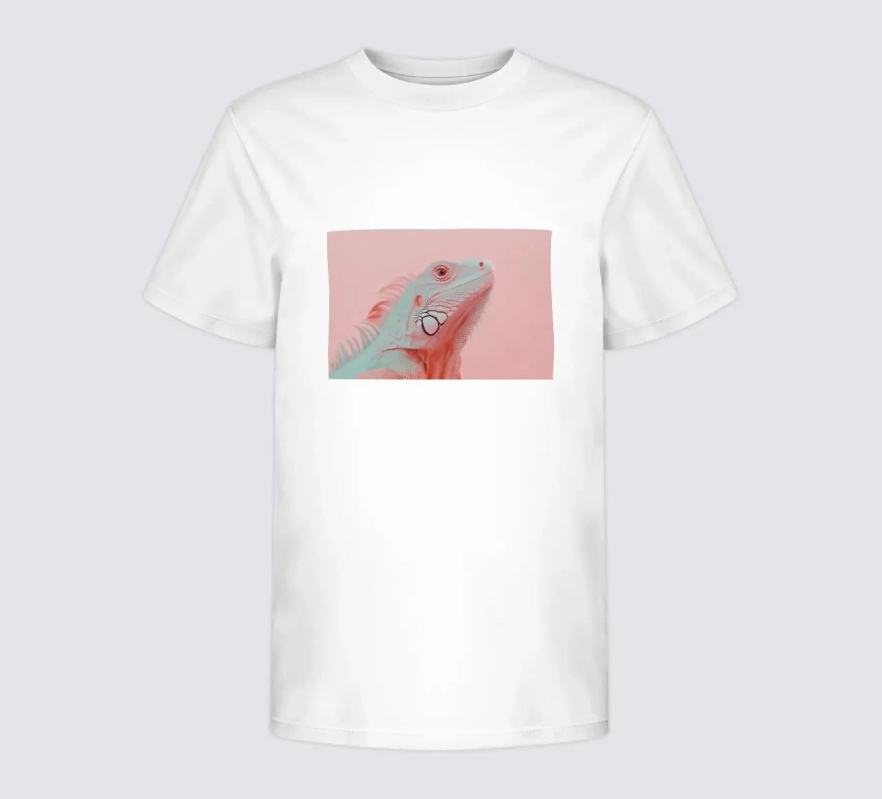 Pink iguana portrait kids t-shirt by Carinaprint