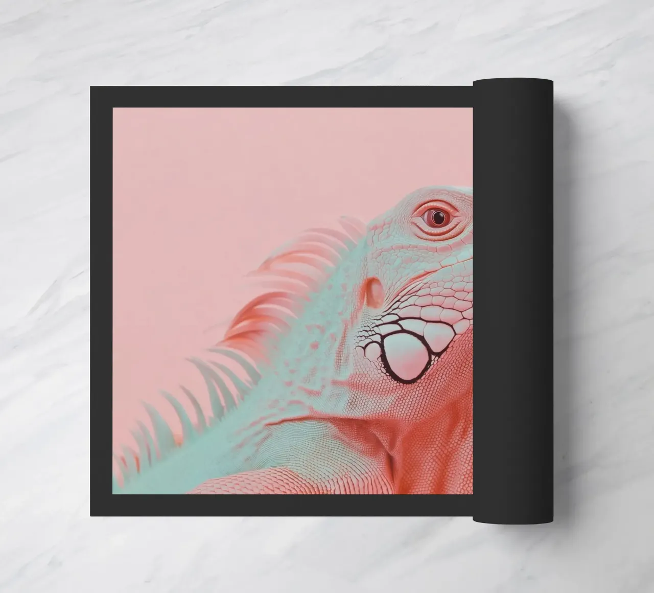 Ritratto di iguana rosa zerbino da Carinaprint
