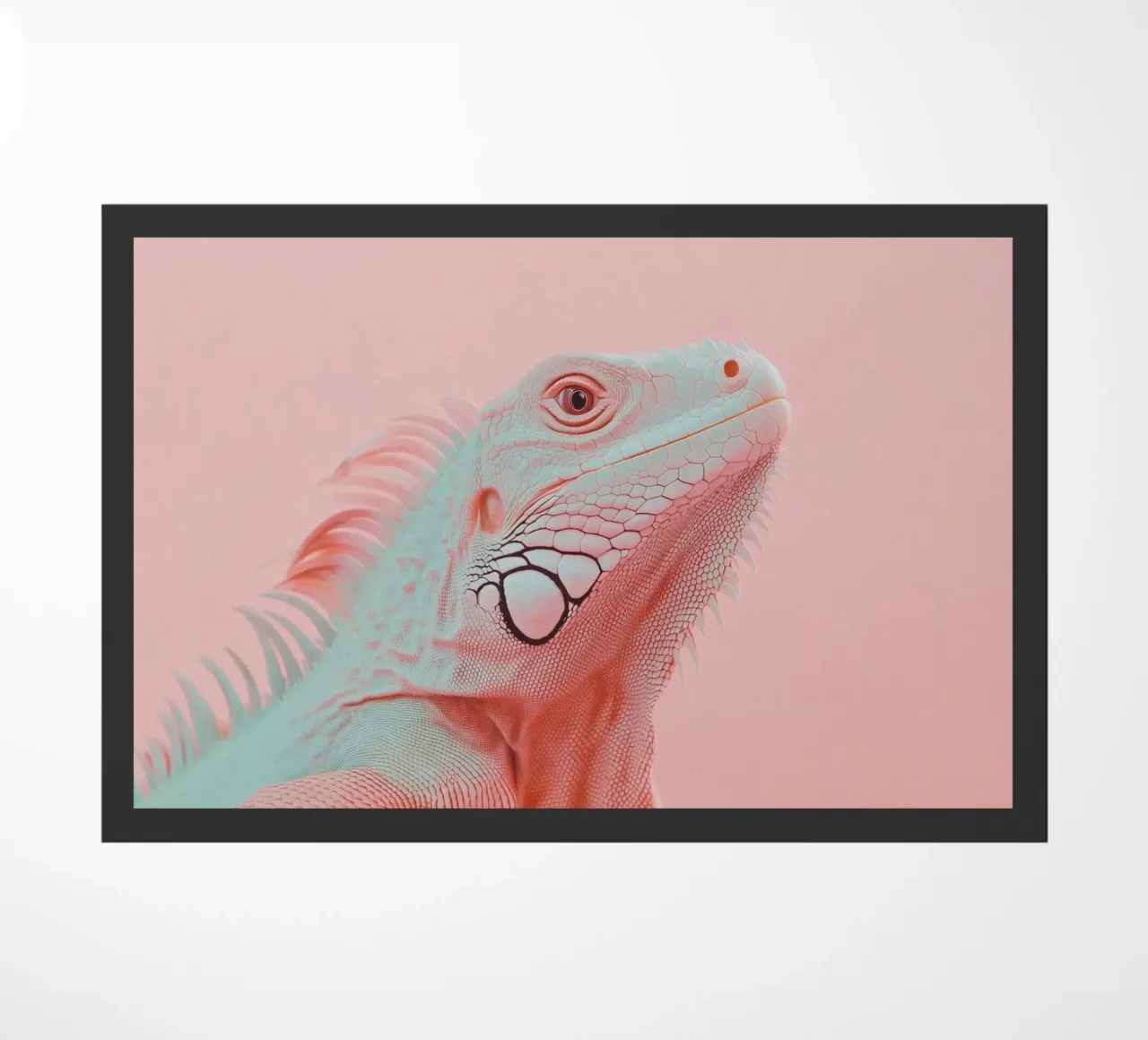 Ritratto di iguana rosa zerbino da Carinaprint