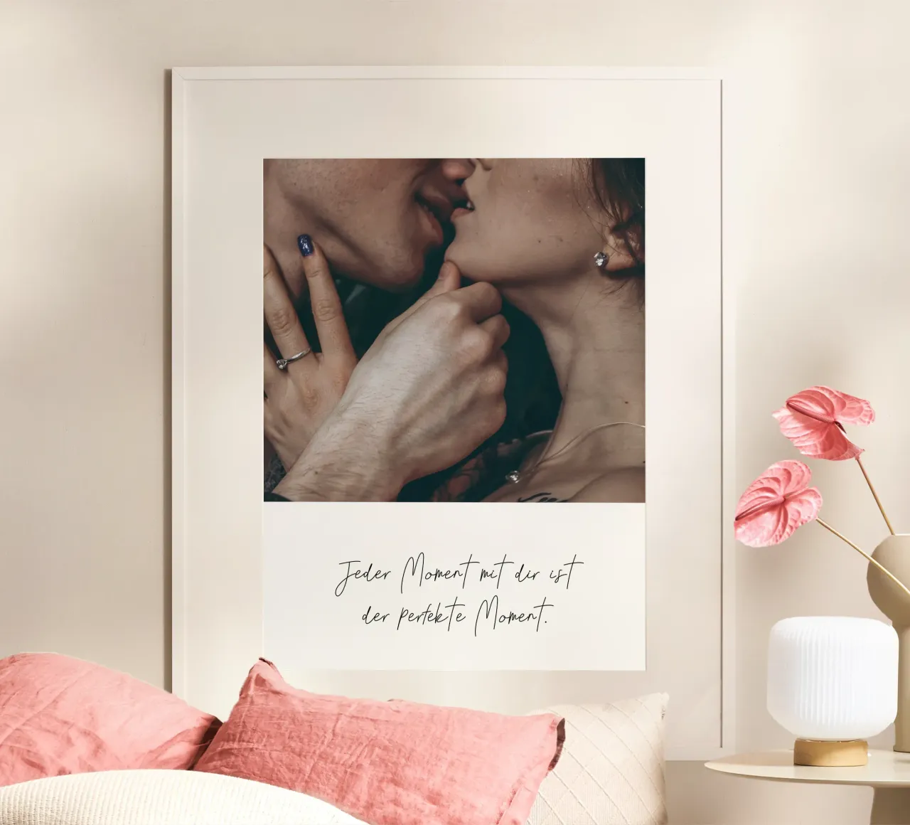 Mit dir poster con telaio in alluminio da WORTSPIEL