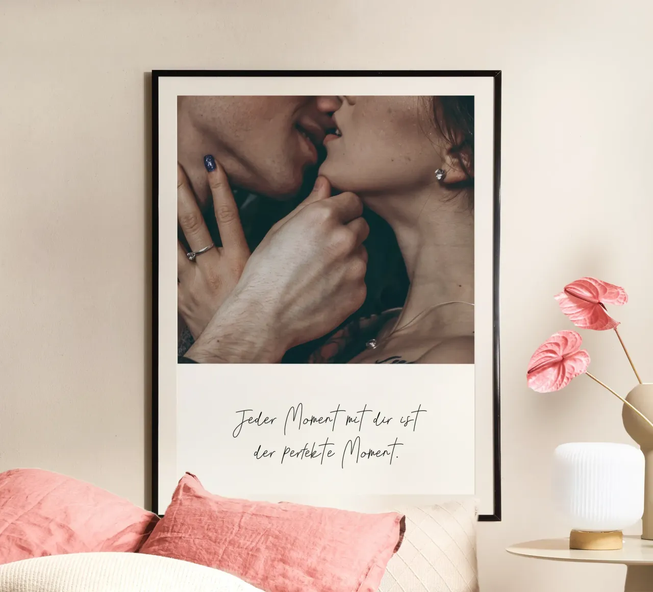 Mit dir poster con telaio in alluminio da WORTSPIEL