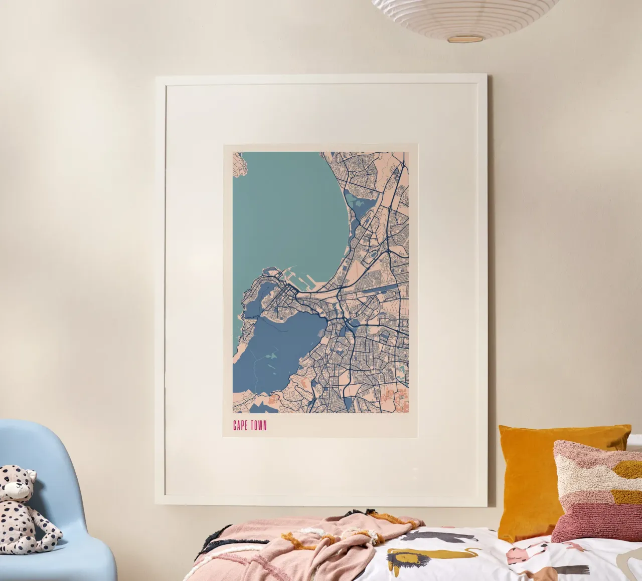Città del Capo - città costiera poster con telaio in alluminio da MOOODZART