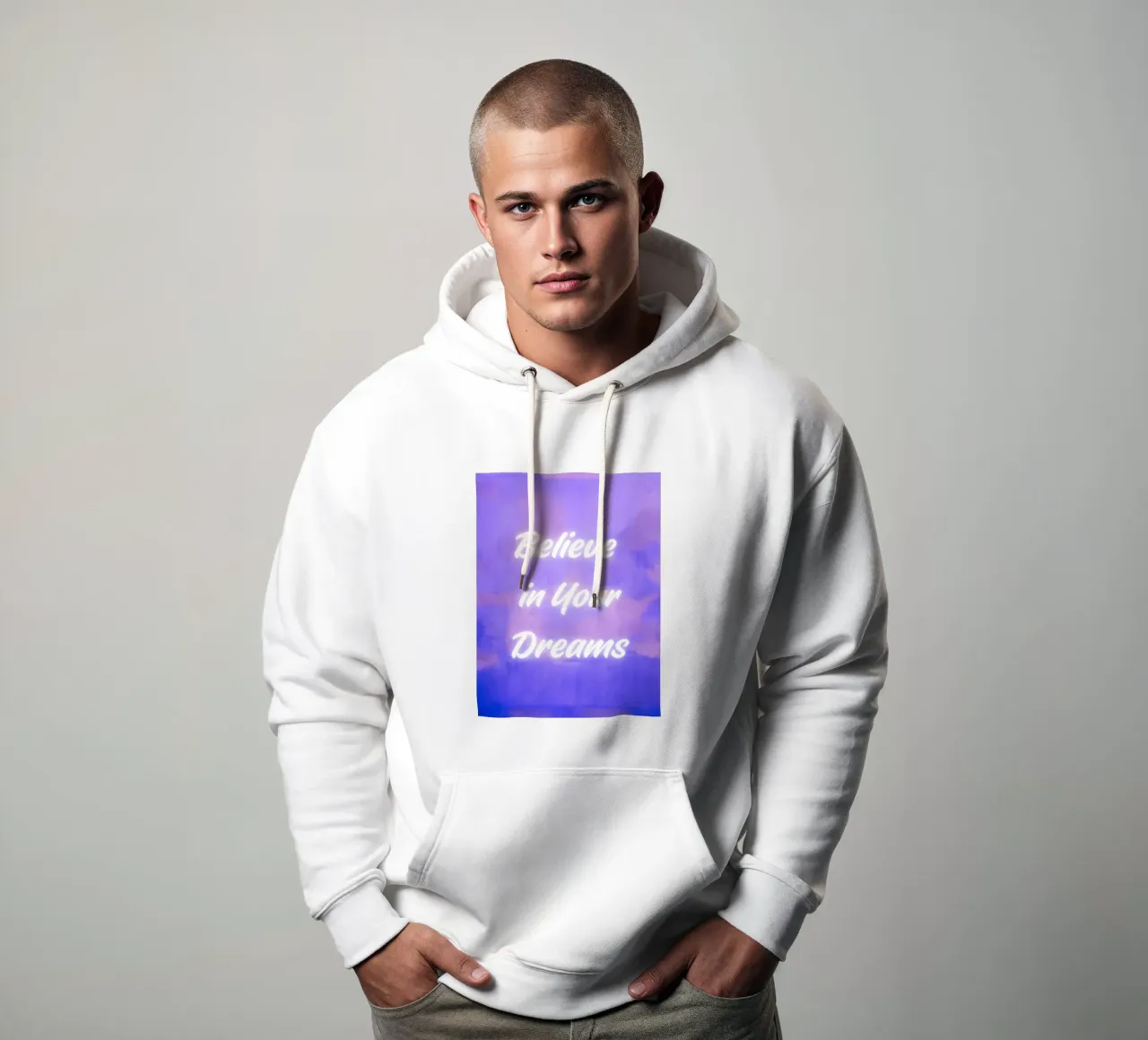 "Impresión abstracta en amatista "Cree en tus sueños sudadera con capucha de FABOArt
