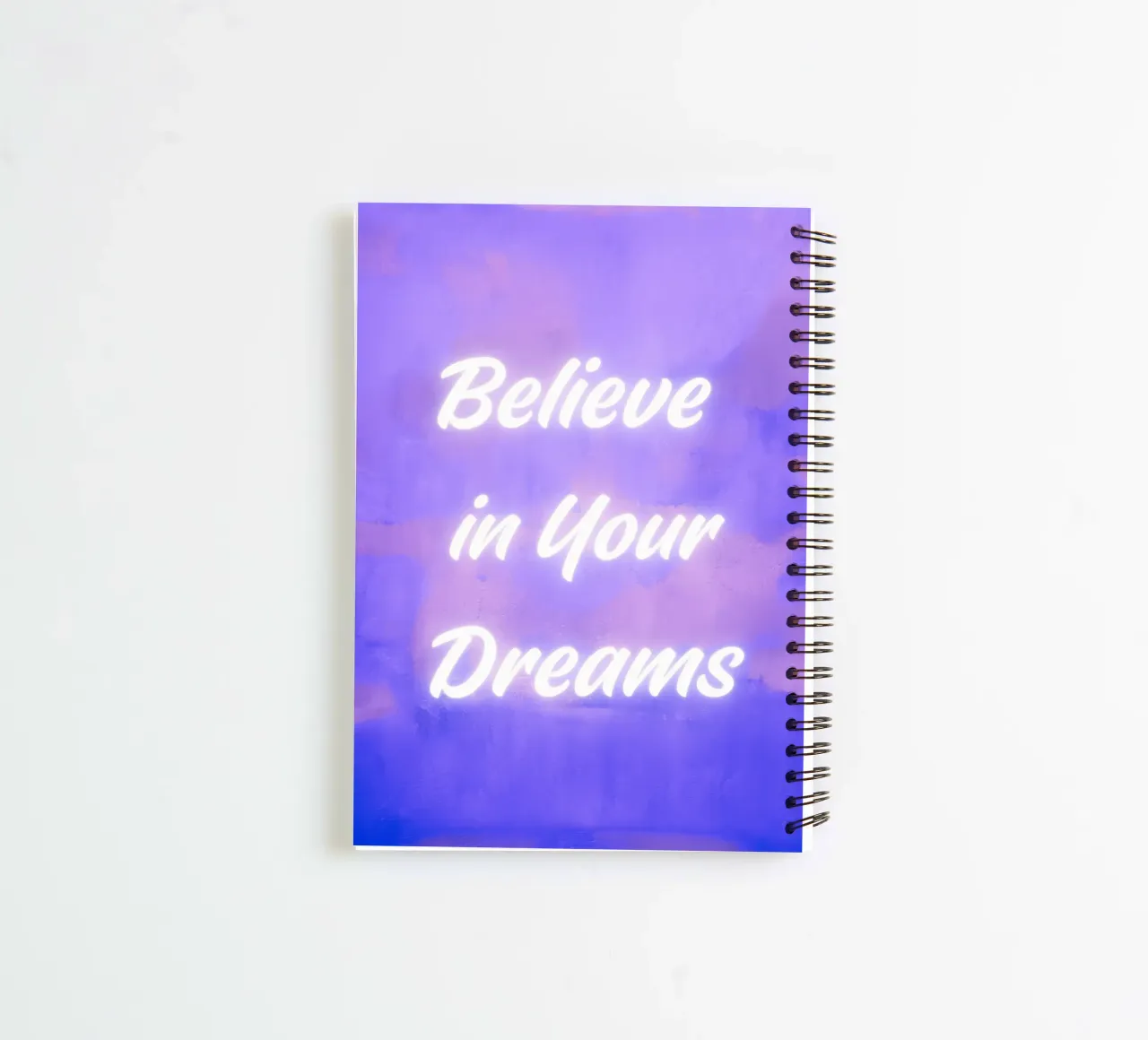 "Believe in Your Dreams" Amethyst Abstract Print spiral notebook by FABOArt