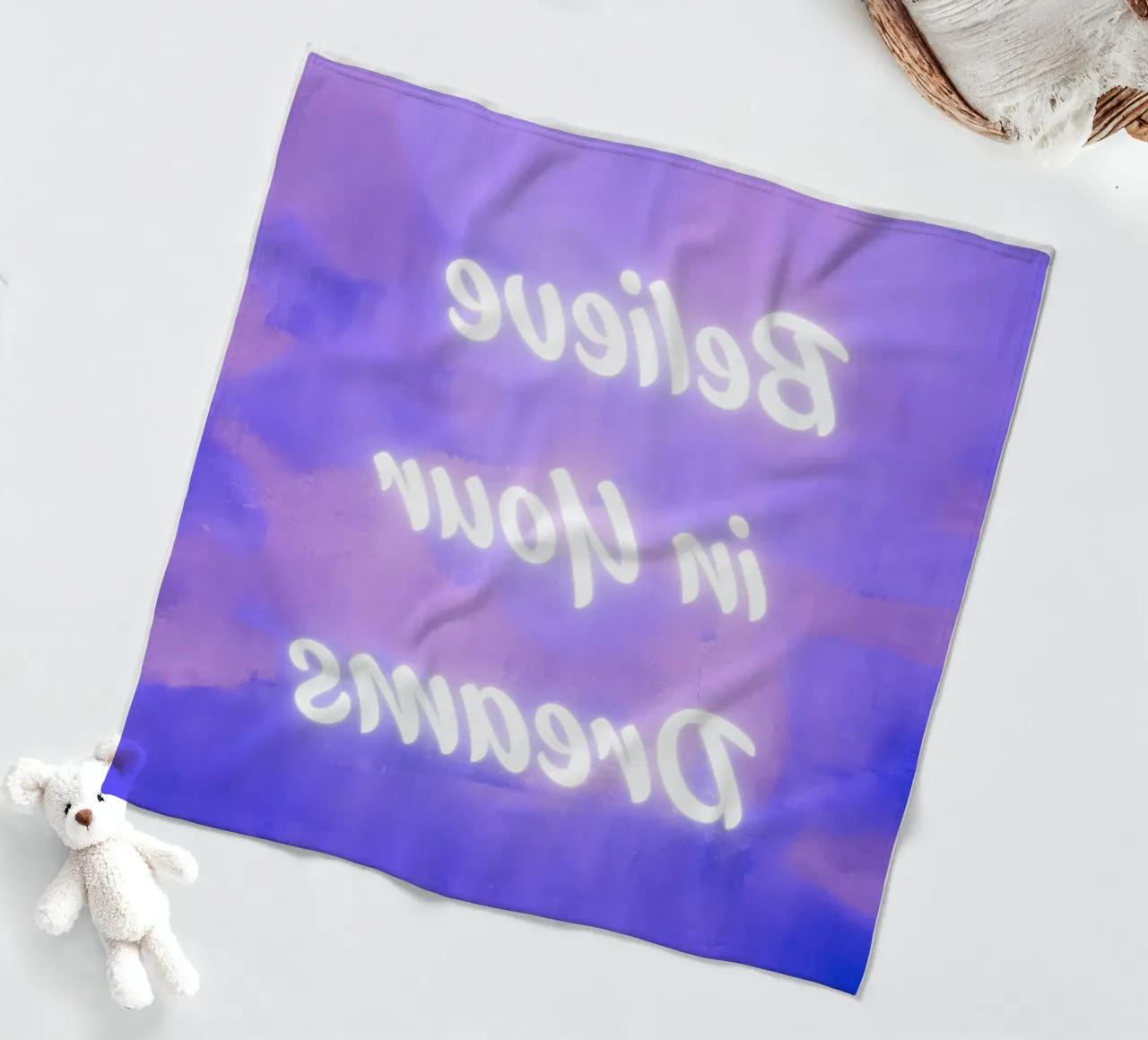 "Believe in Your Dreams" Amethyst Abstract Print fleece blanket by FABOArt