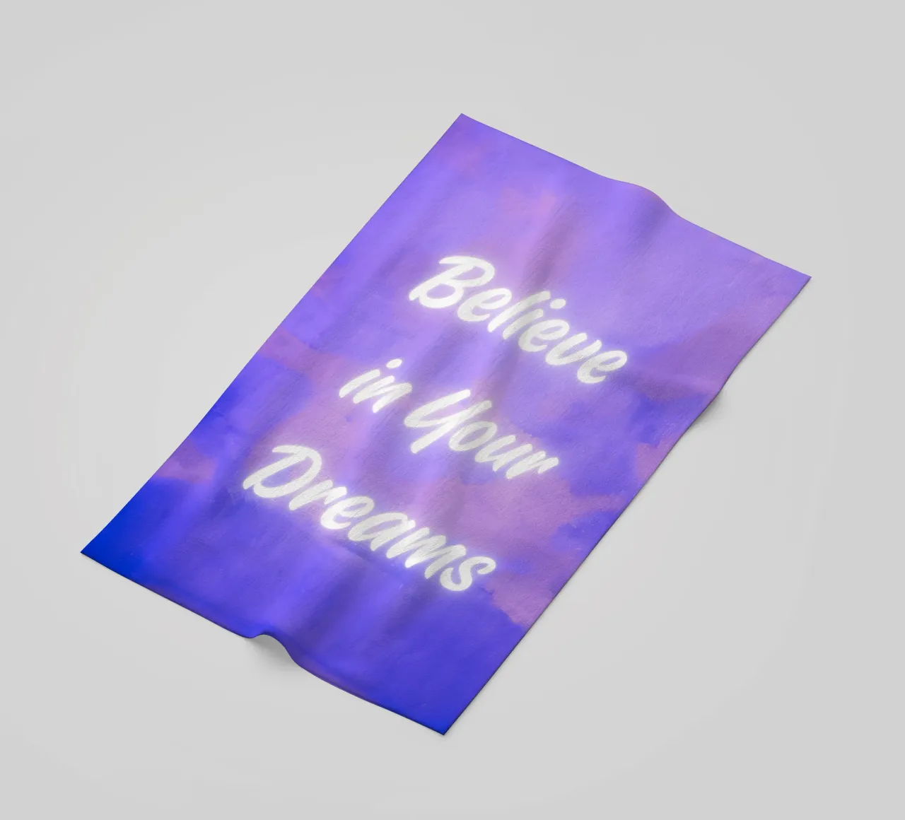 "Believe in Your Dreams" Amethyst Abstract Print beach towel by FABOArt