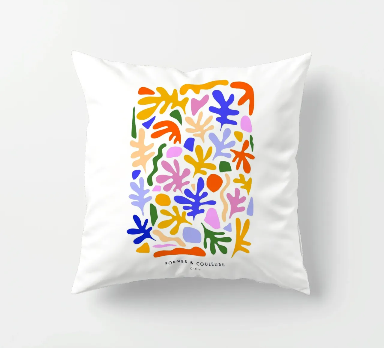 Matisse inspired Organic Shapes & Colours of Summer decorative cushion by Dominique Vari