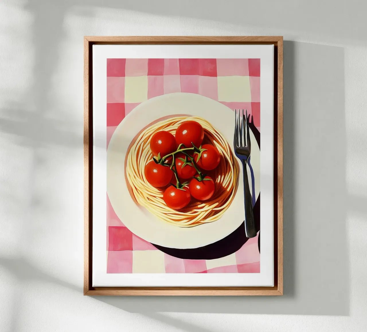 Spaghetti Tomates tela con Cornice a cassetta da Spice & Style