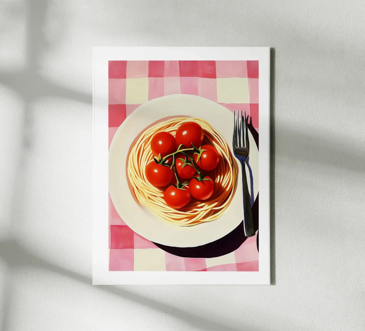 Spaghetti Tomates tela con Cornice a cassetta da Spice & Style