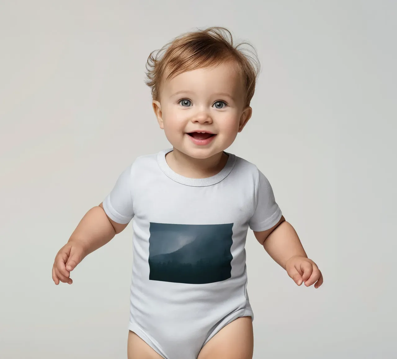 Mania Landscapes Raw 4 Karwendel (Austria) short-sleeve baby romper by Mania Print Collection