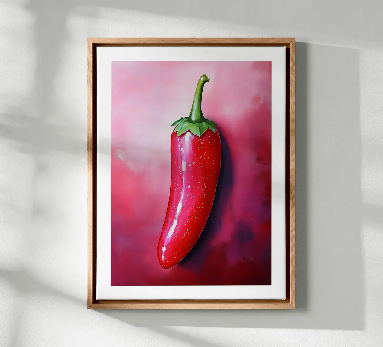 Pepe rosso tela con Cornice a cassetta da Spice & Style