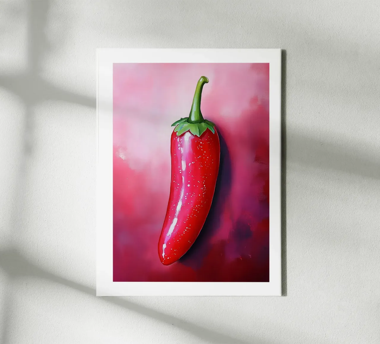 Pepe rosso tela con Cornice a cassetta da Spice & Style