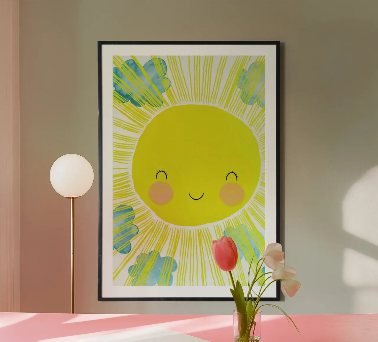 Matahari Poster mit Holzrahmen von treechild