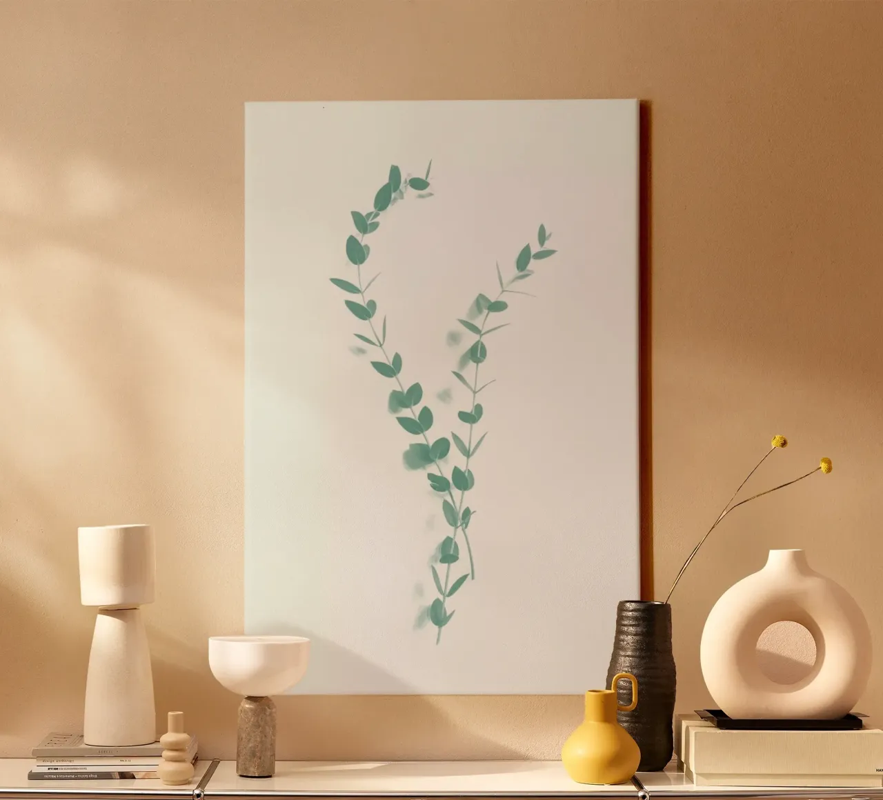 Foglioline I canvas met Baklijst van Elena Veronese