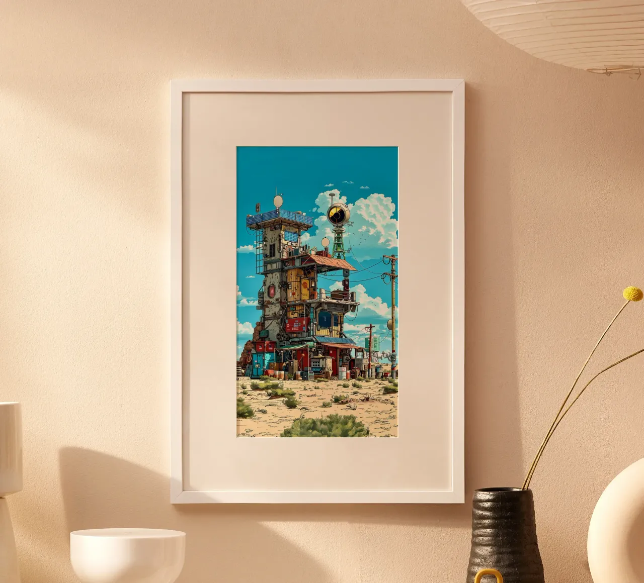 paesaggio casa spiaggia wallart poster con telaio in alluminio da Manh beo
