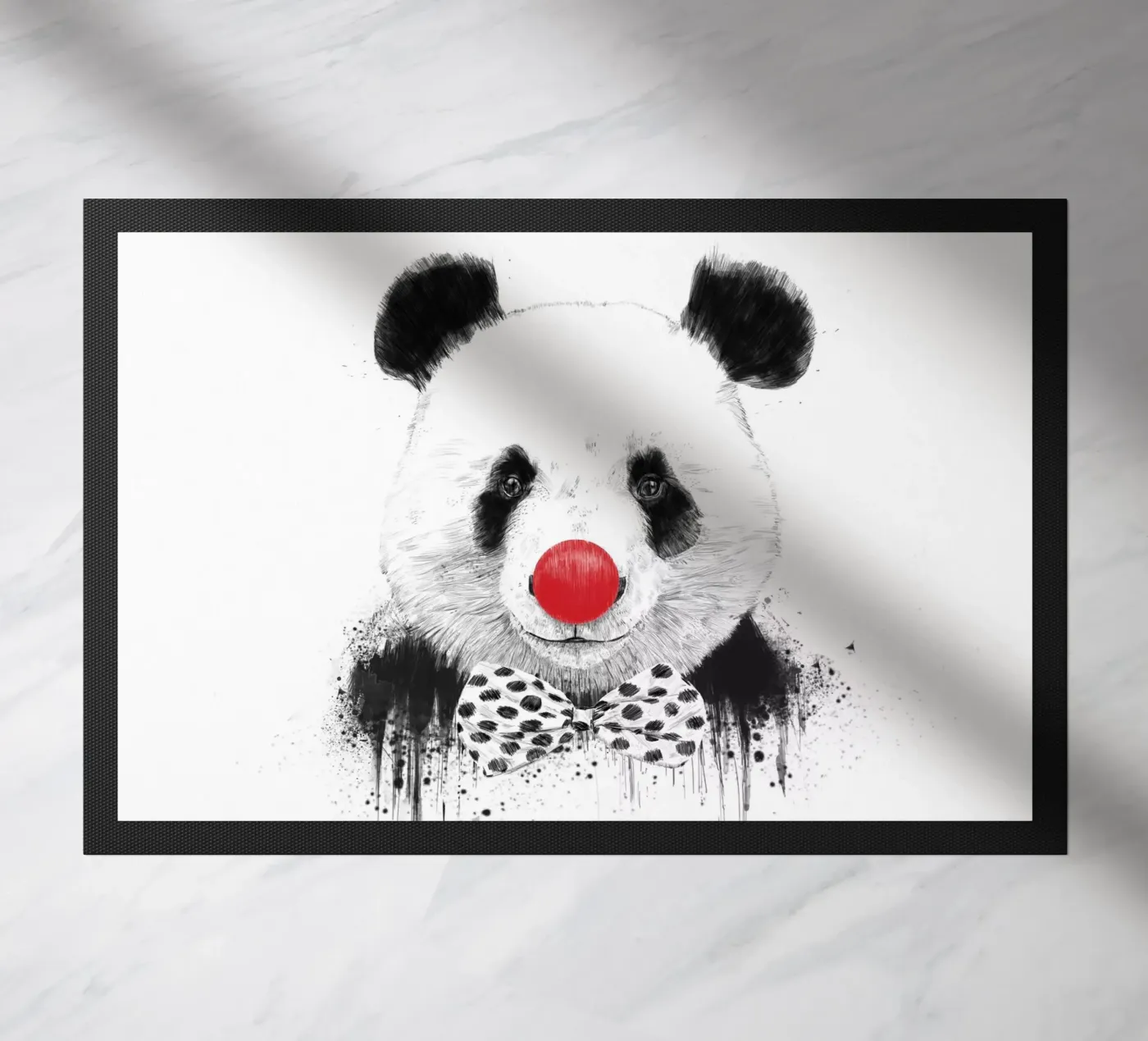 Clown Panda doormat by Balazs Solti