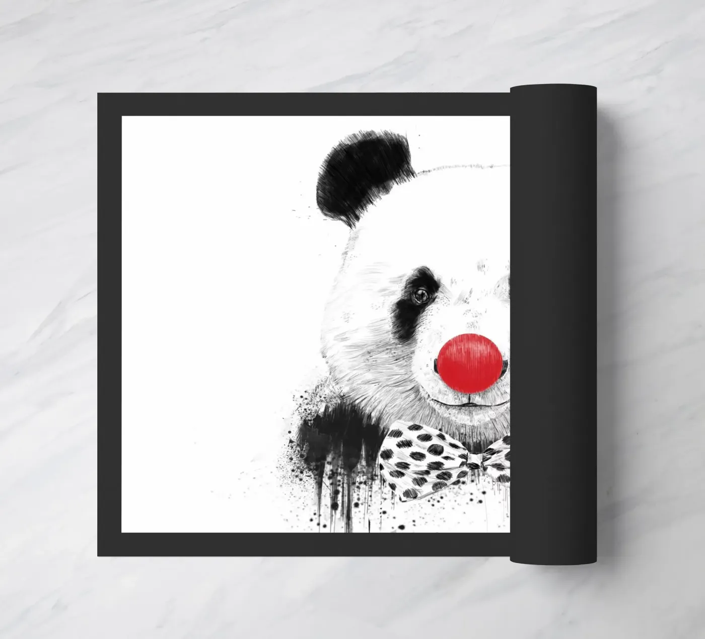 Clown Panda doormat by Balazs Solti