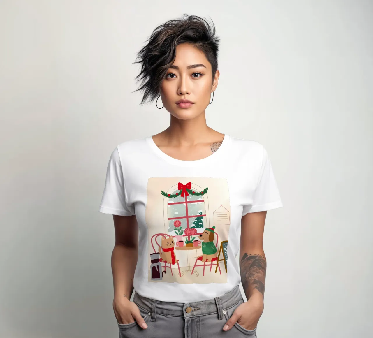 Feestelijke metgezellen dames t-shirt getailleerd van Artie Shifa