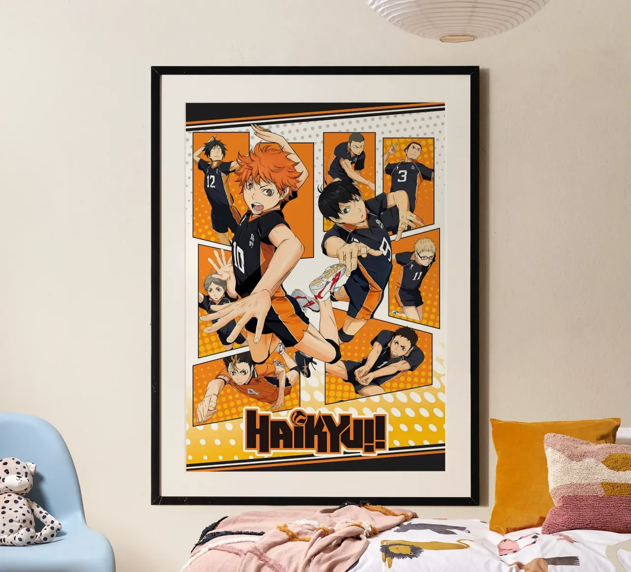 volare alto haikyu poster con telaio in legno da Manh beo