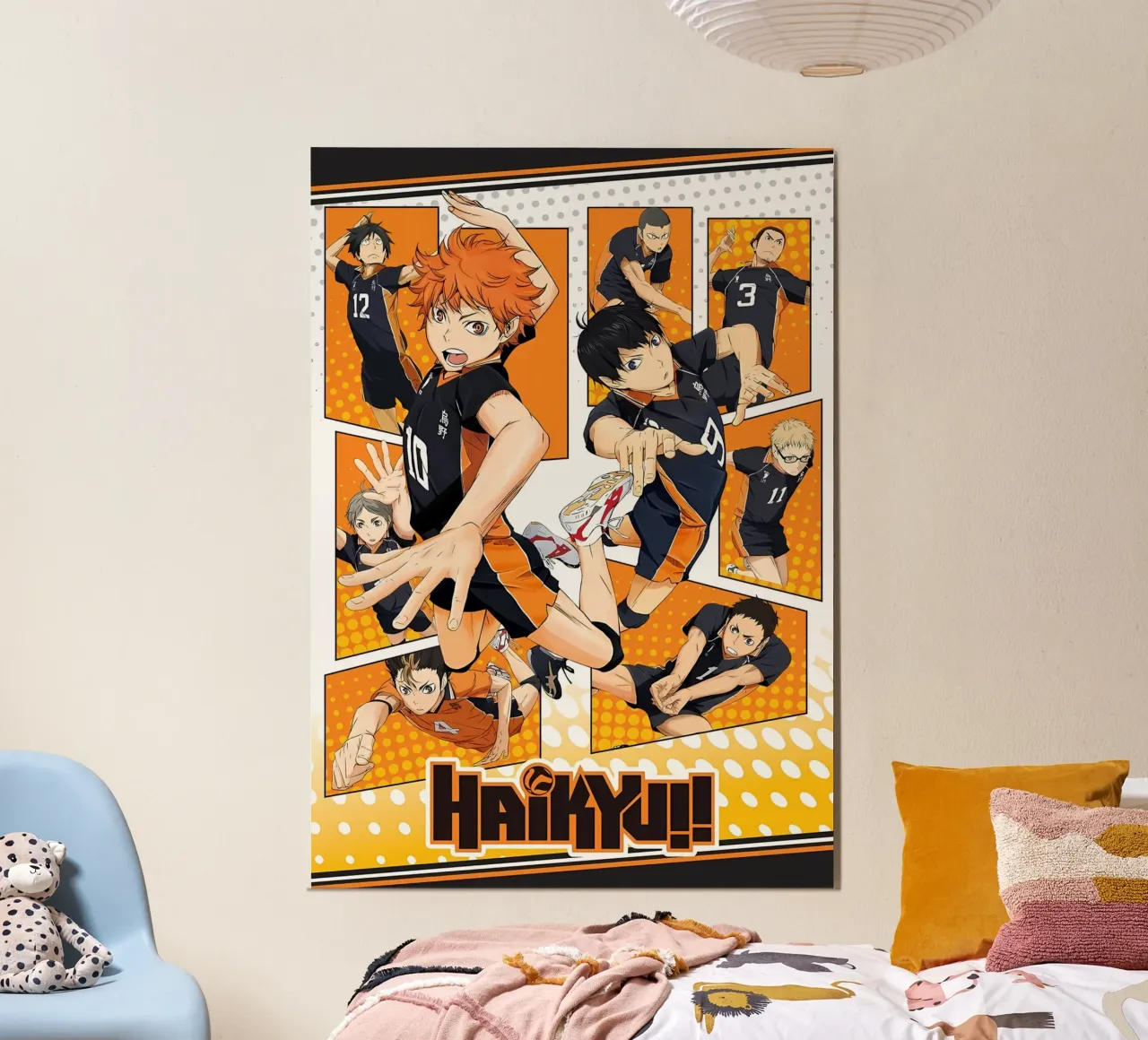 volare alto haikyu poster con telaio in legno da Manh beo