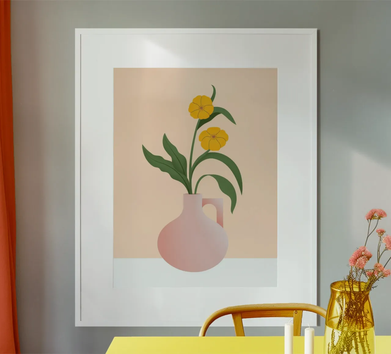 Eleganza floreale poster con telaio in plastica da Artie Shifa