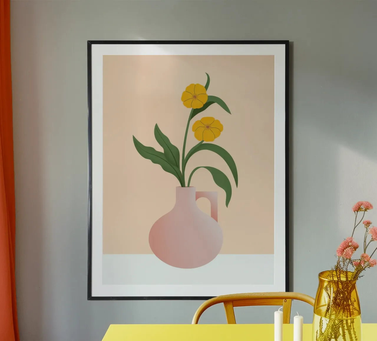 Eleganza floreale poster con telaio in plastica da Artie Shifa