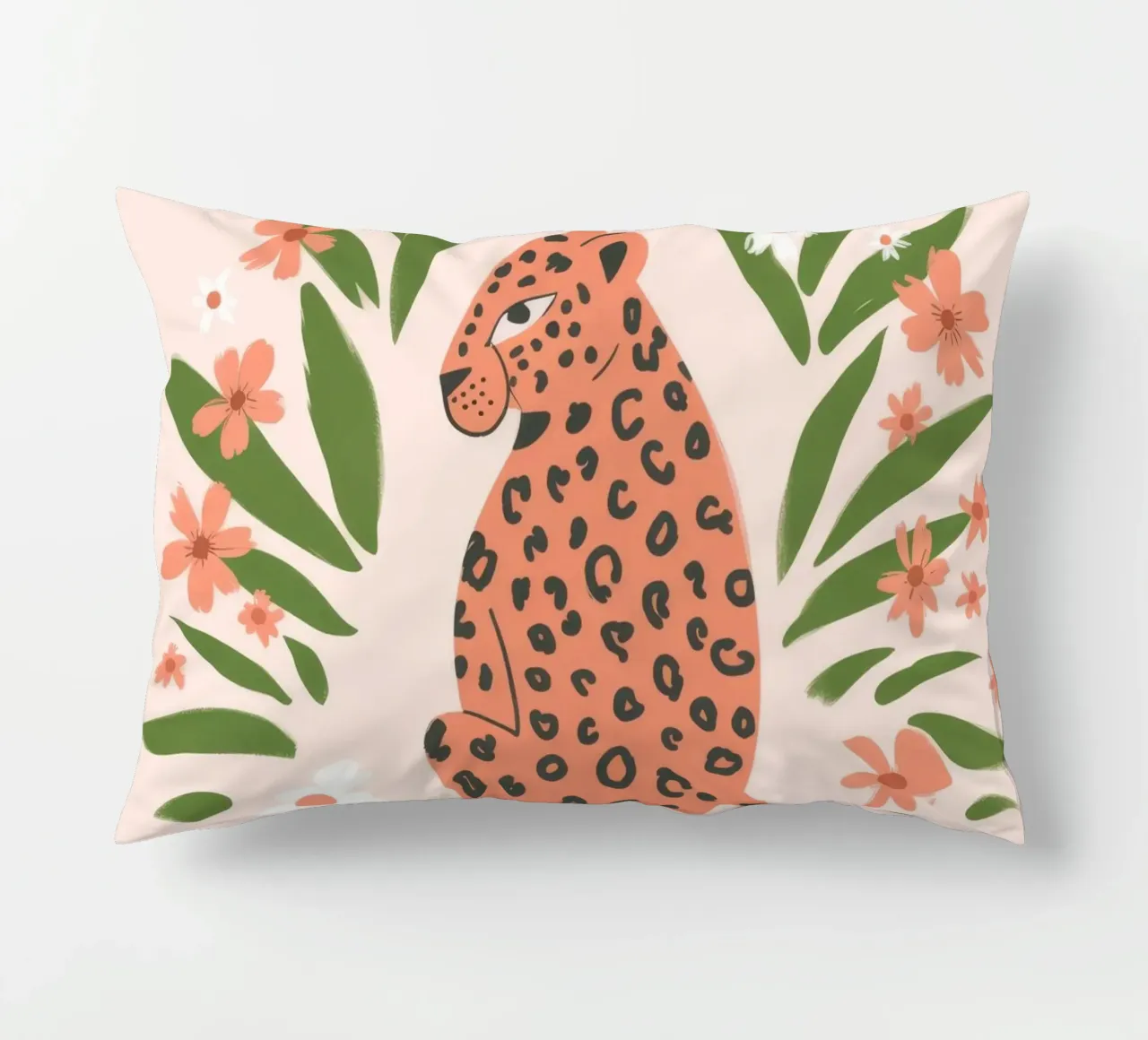Leopardo floreale cuscino da Artie Shifa