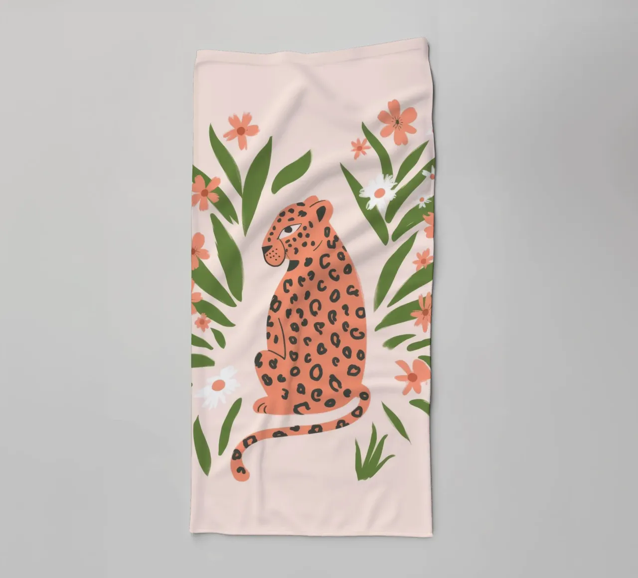 Geblümter Leopard Handtuch von Artie Shifa