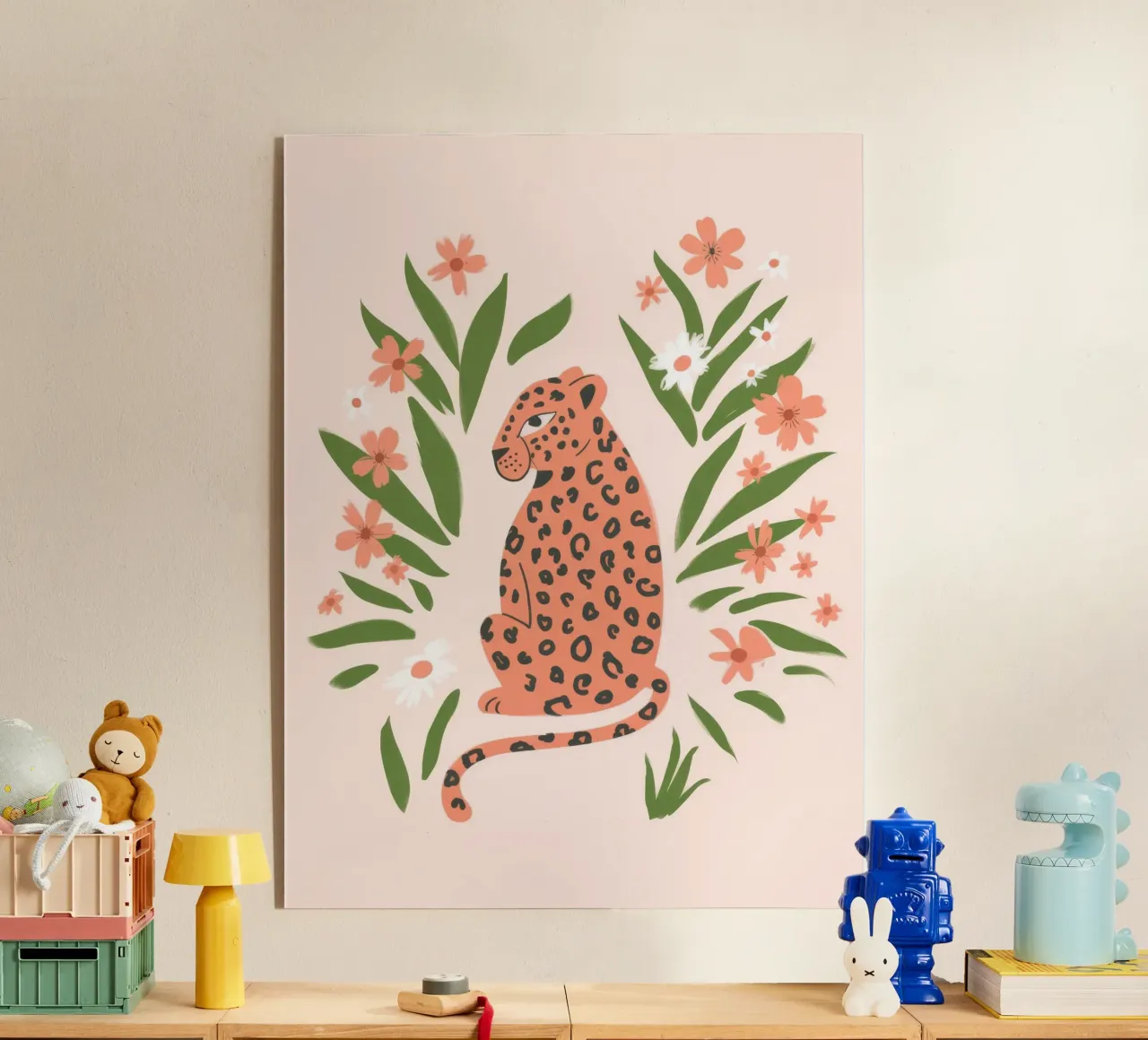 Floral Leopard acrylic glass by Artie Shifa
