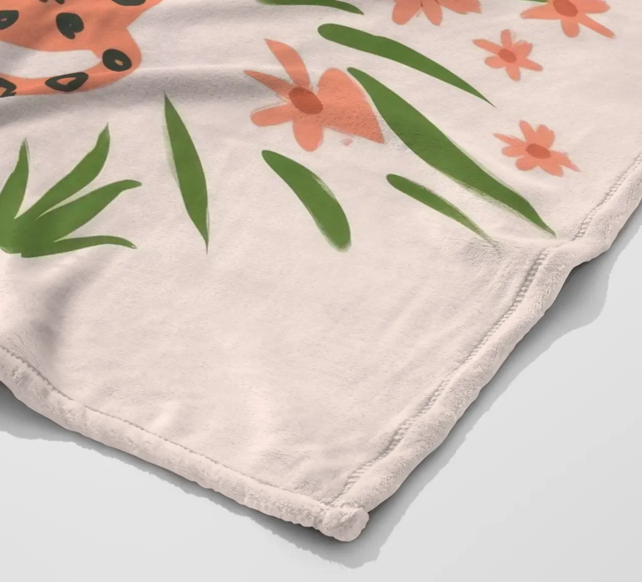Floral Leopard fleece blanket by Artie Shifa