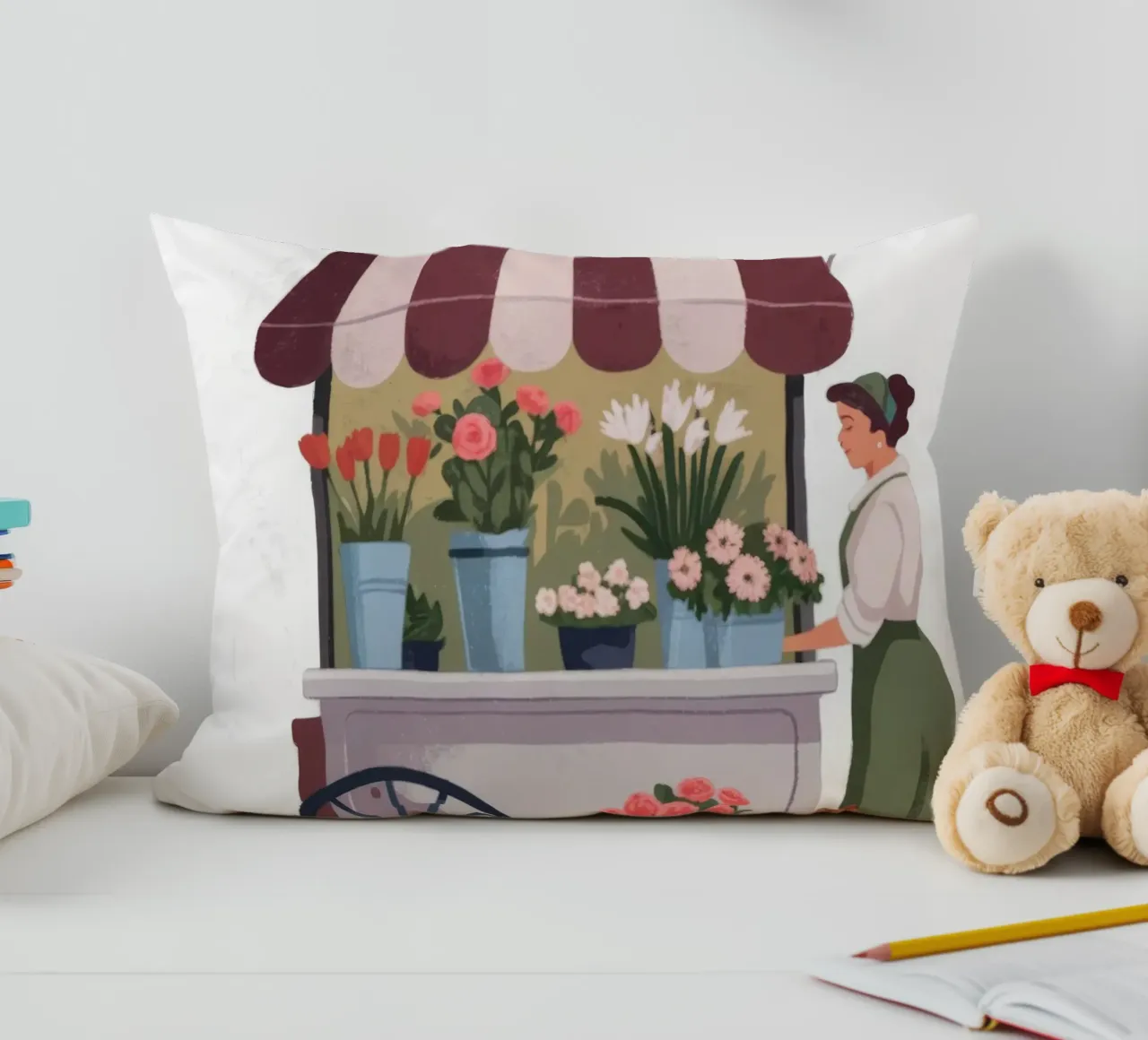 Carrello dei fiori cuscino da Artie Shifa