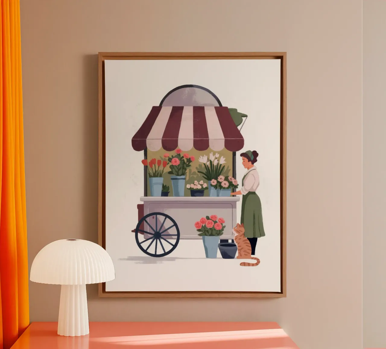 Carrello dei fiori tela con Cornice a cassetta da Artie Shifa