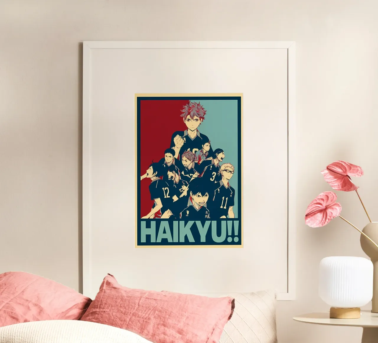 haikyu flyhigh wall art poster con telaio in alluminio da Manh beo