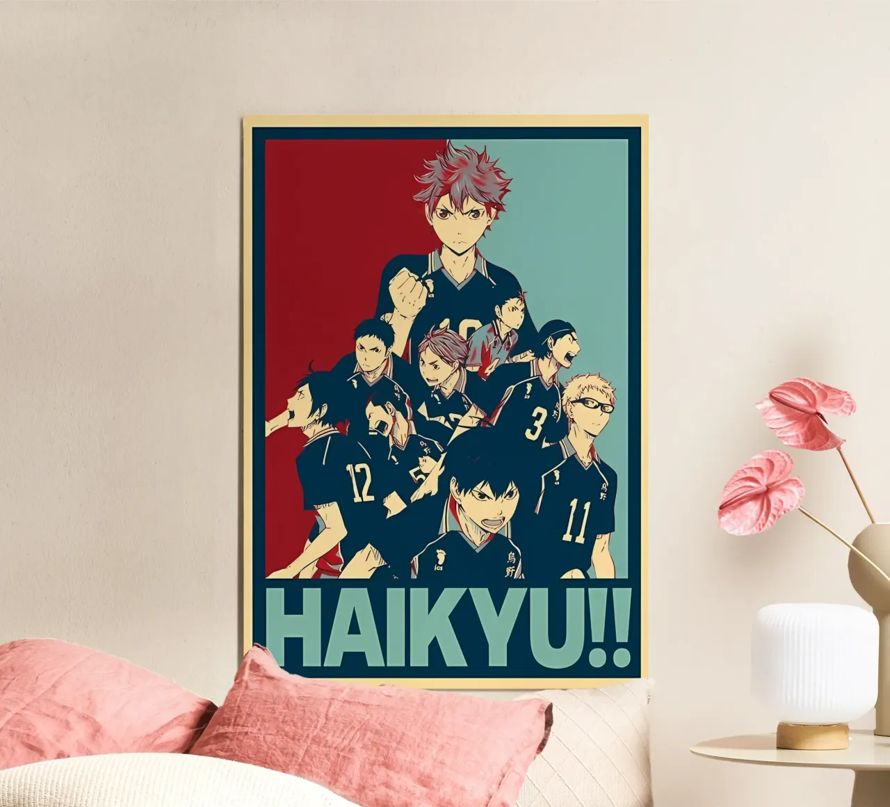 haikyu flyhigh wall art poster con telaio in alluminio da Manh beo