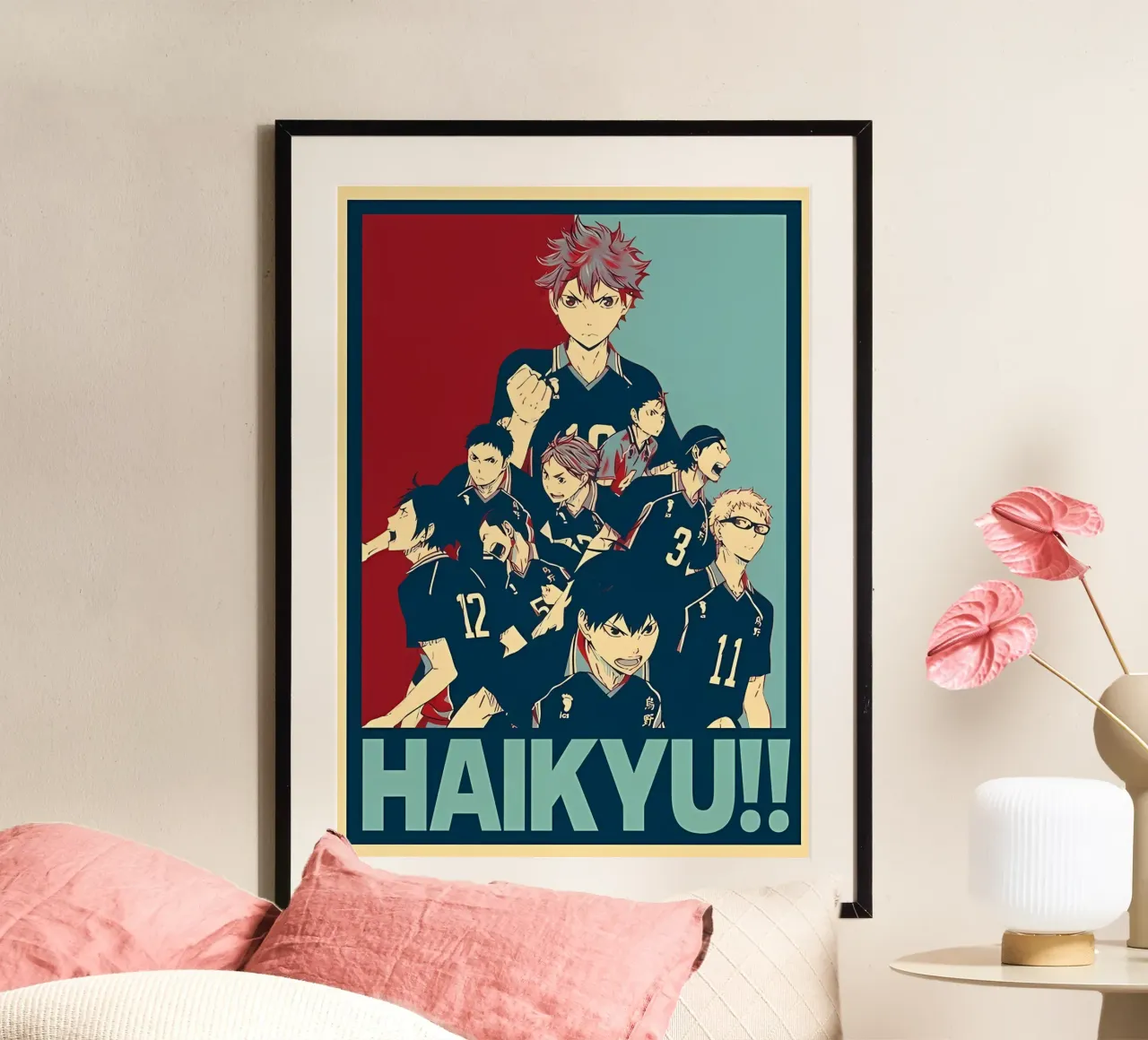 haikyu flyhigh wall art poster con telaio in alluminio da Manh beo