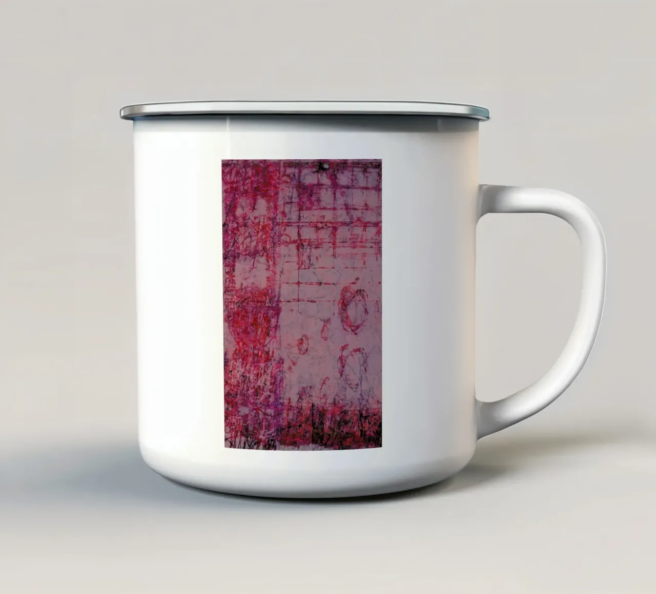 Fraying enamel mug by József Gábos