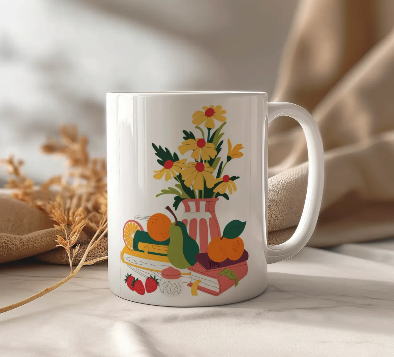 Harvest Bounty ceramic mug by Artie Shifa