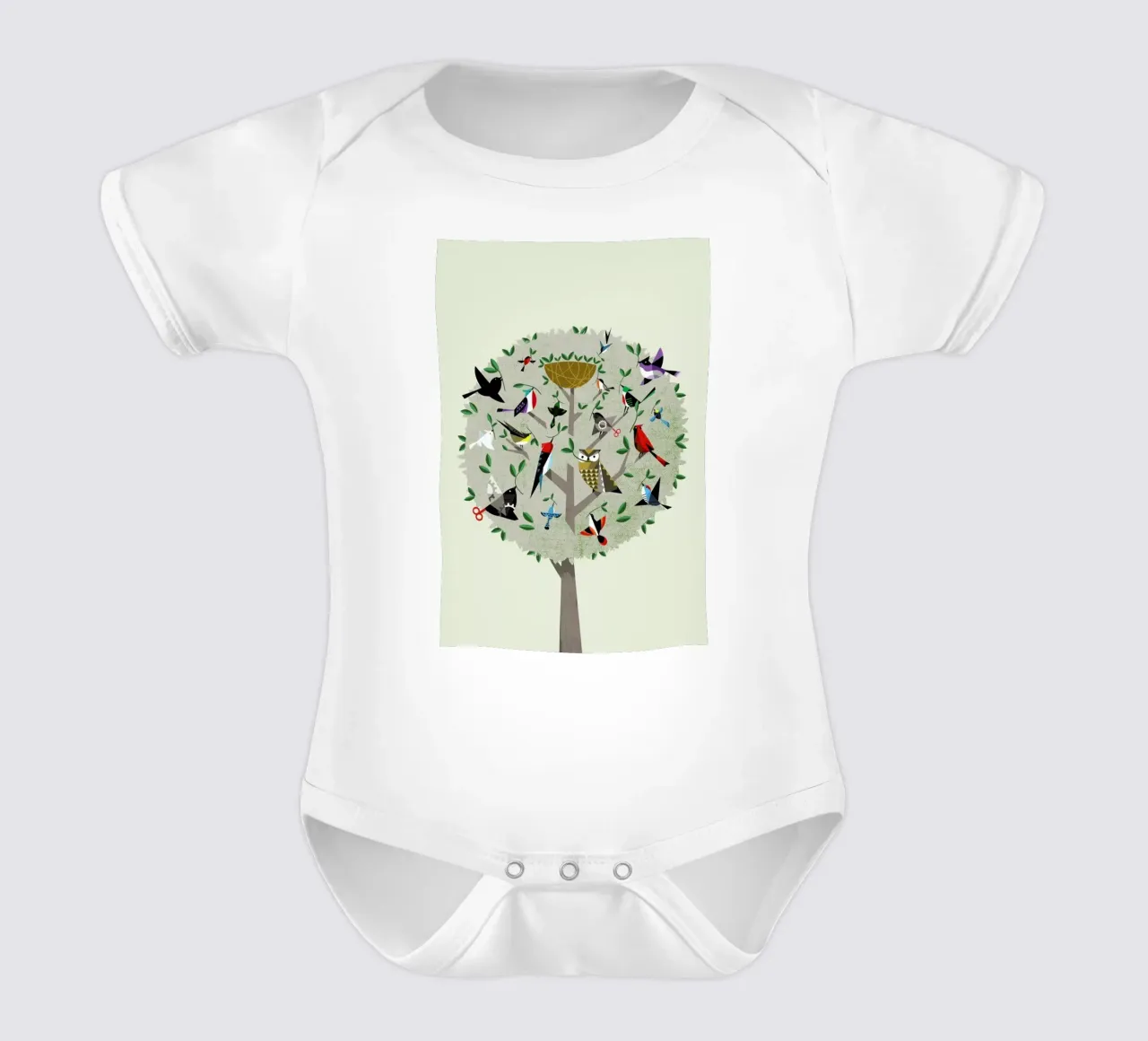 Bird Tree body neonato maniche corte da Pietari Posti