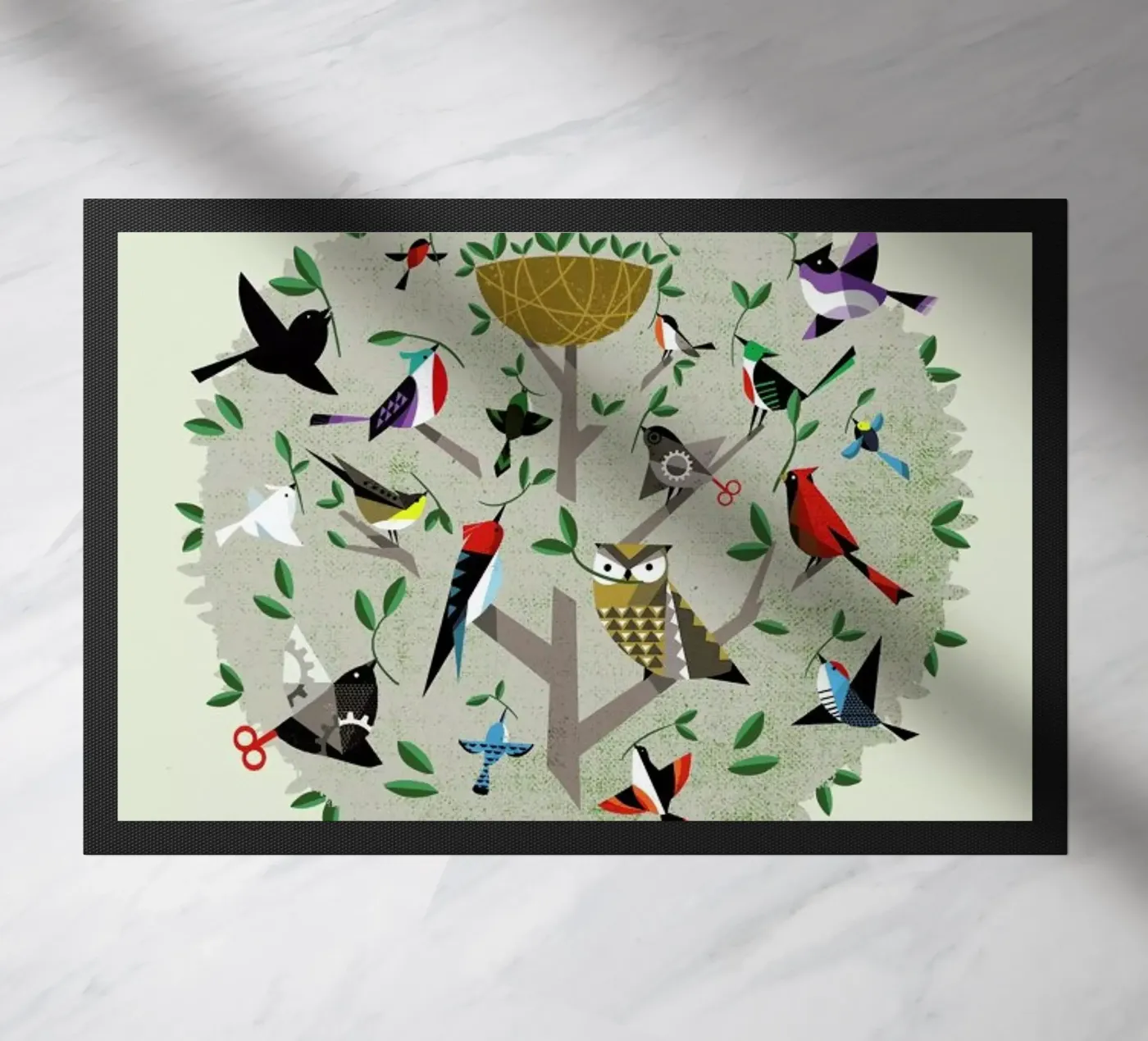 Bird Tree doormat by Pietari Posti