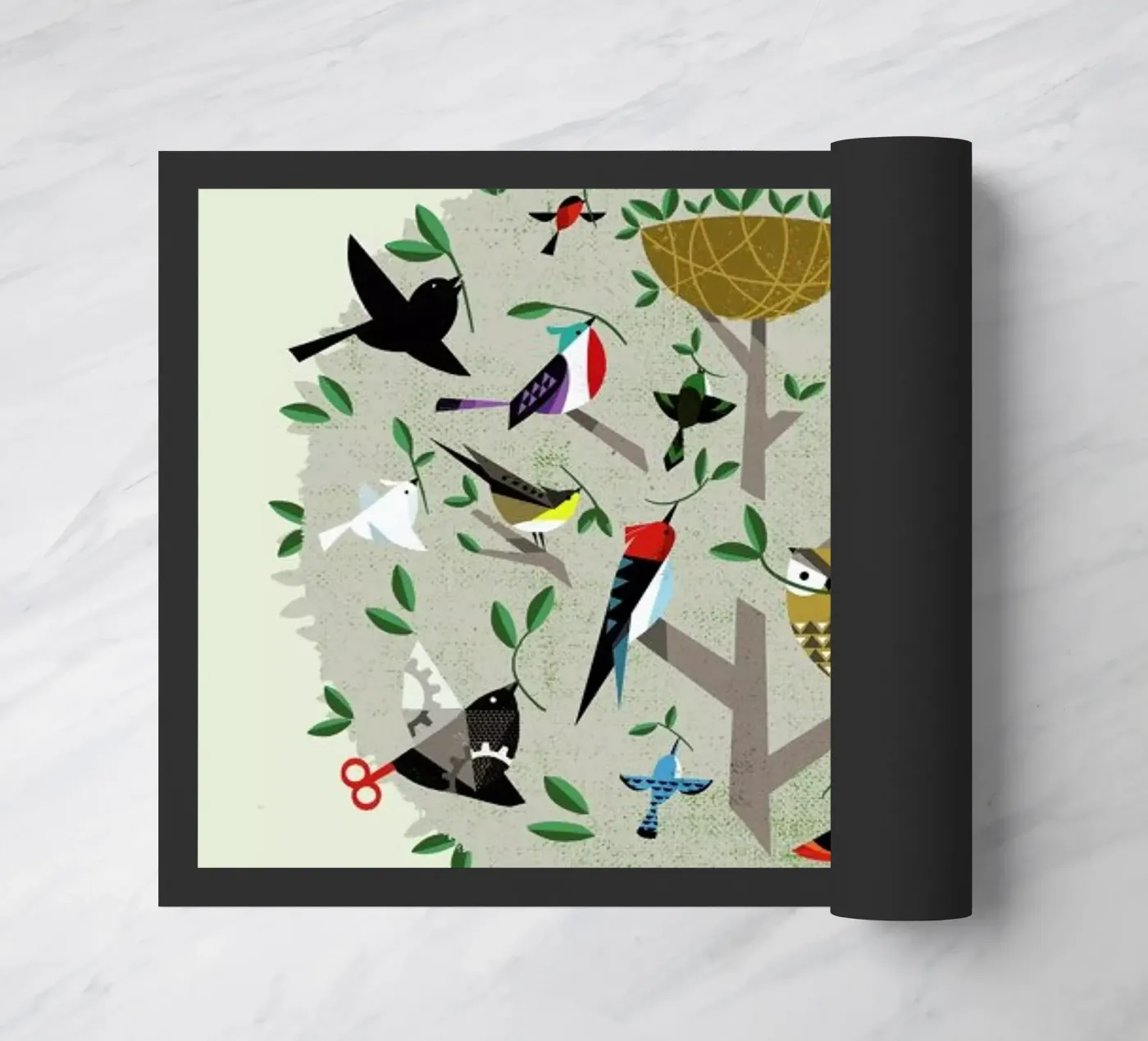 Bird Tree doormat by Pietari Posti