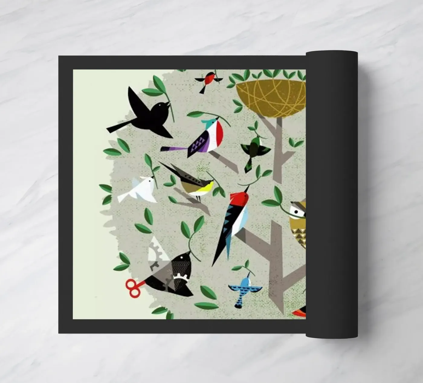 Bird Tree Fußmatte von Pietari Posti