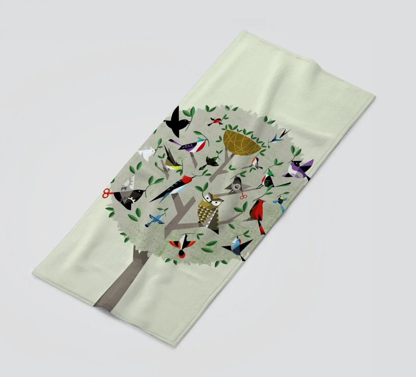 Bird Tree strandhanddoek van Pietari Posti