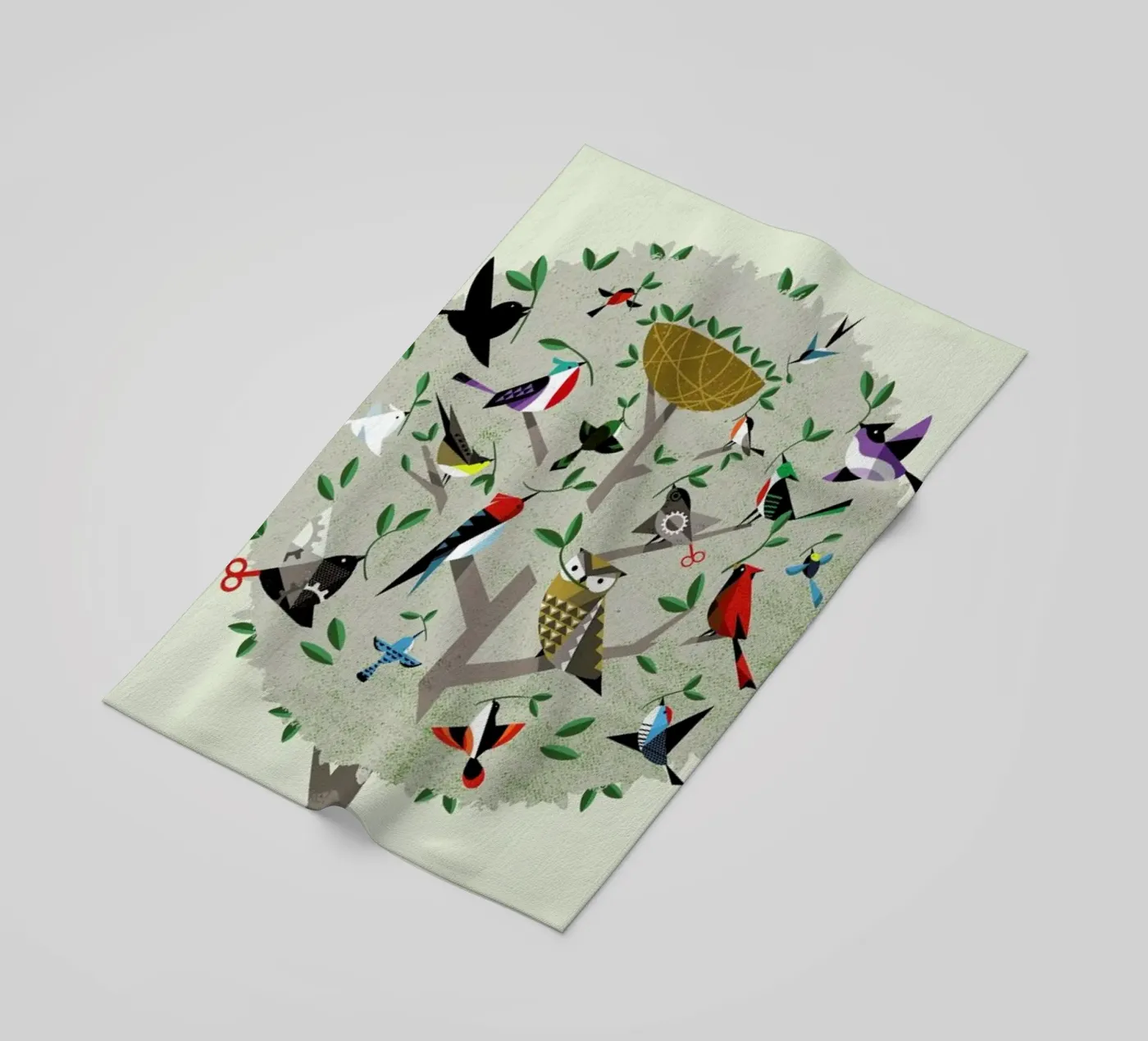 Bird Tree strandhanddoek van Pietari Posti