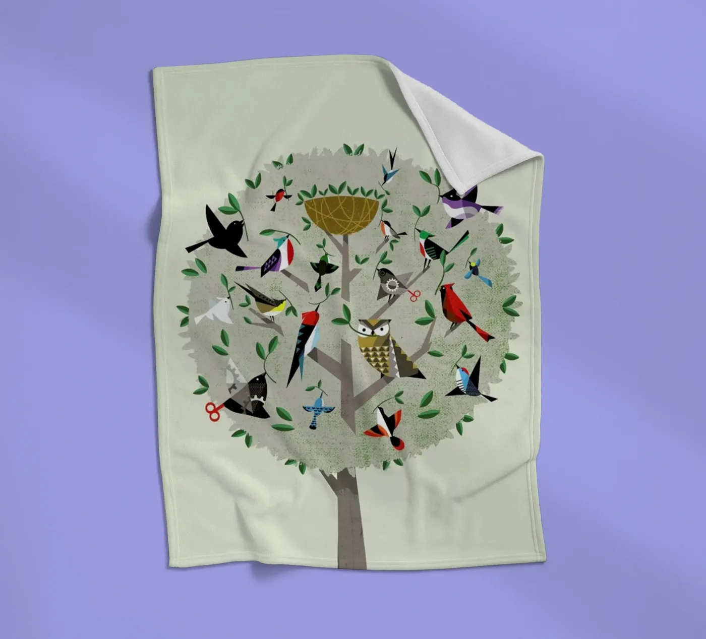 Bird Tree fleecedeken van Pietari Posti
