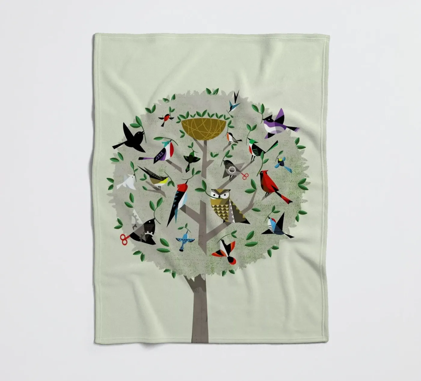 Bird Tree fleecedeken van Pietari Posti